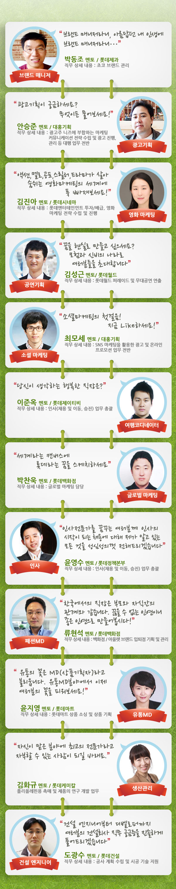 롯데 잡 멘토링 멘토 소개
